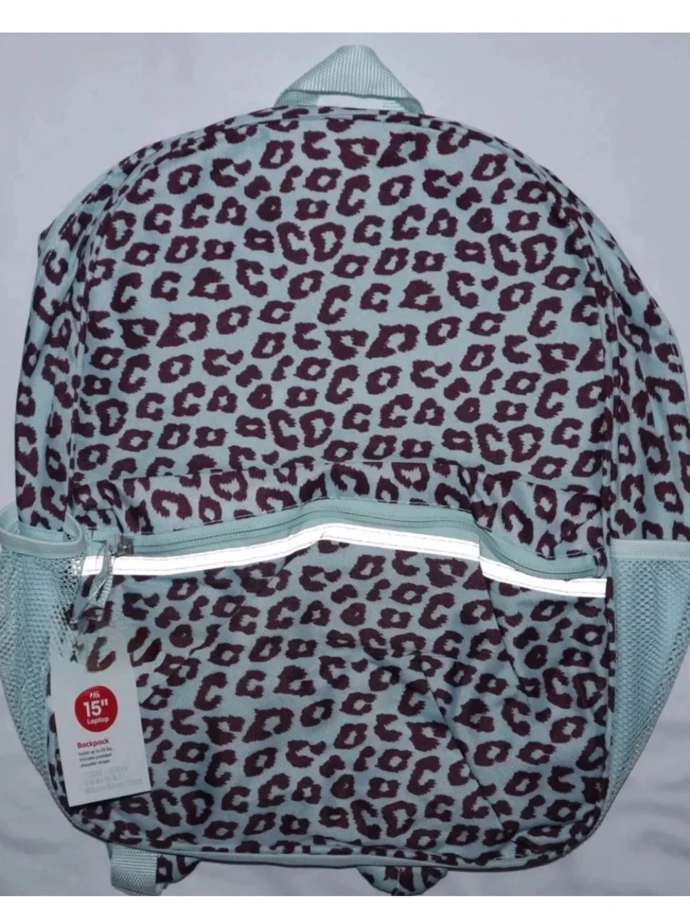 NWT: Kids Chetah Animal Print Backpack in Light Blue.